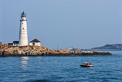 Early Morning Fishing by Boston Harbor Lighthouse